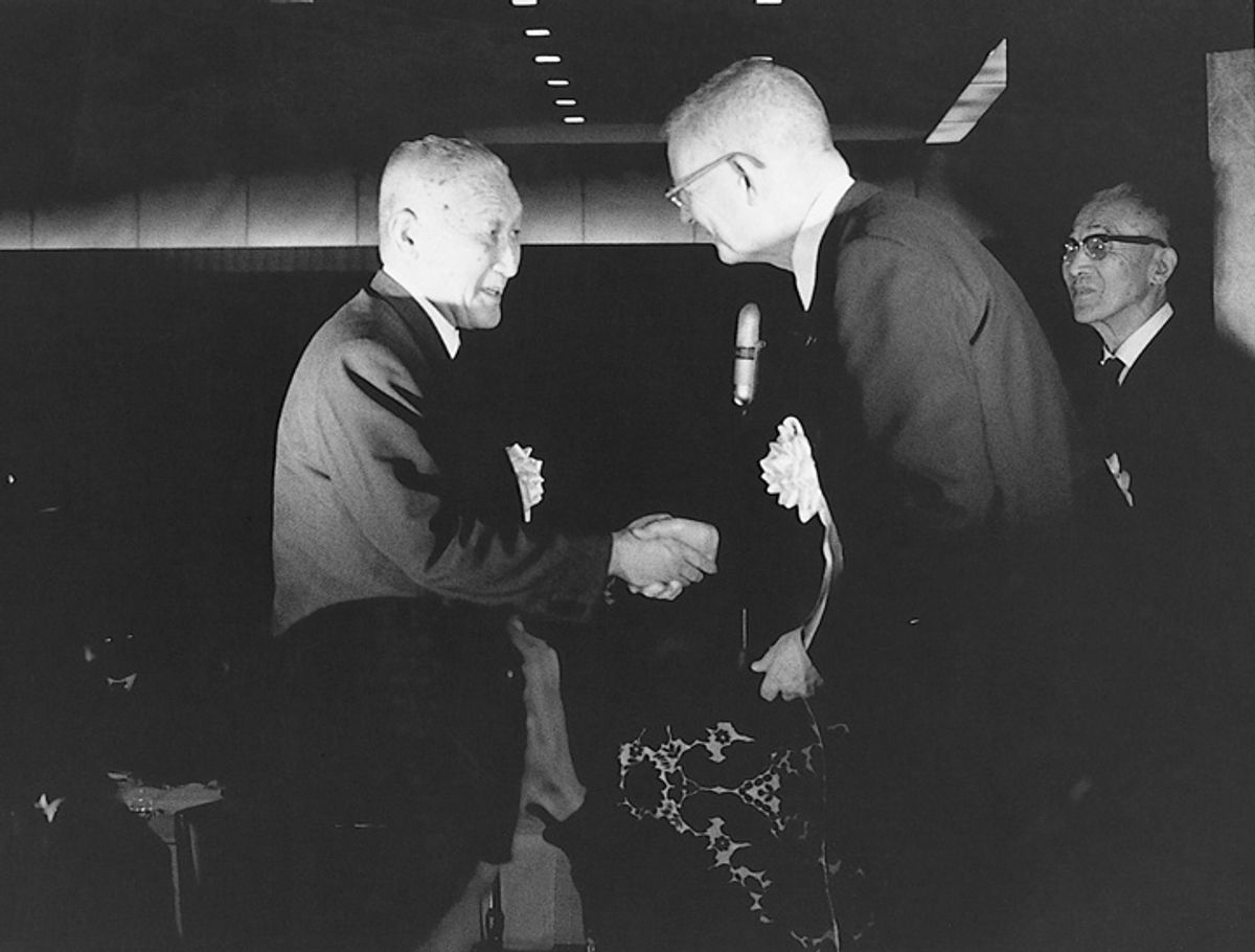 Toyota President Fukio Nakagawa and Professor Deming